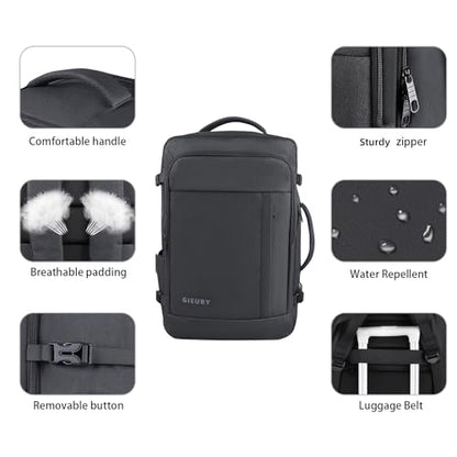 Carry On Backpack, Expandable Extra Large Travel Backpack for Men Women - color: Black, size: 2X-Large(20"x14"x10")