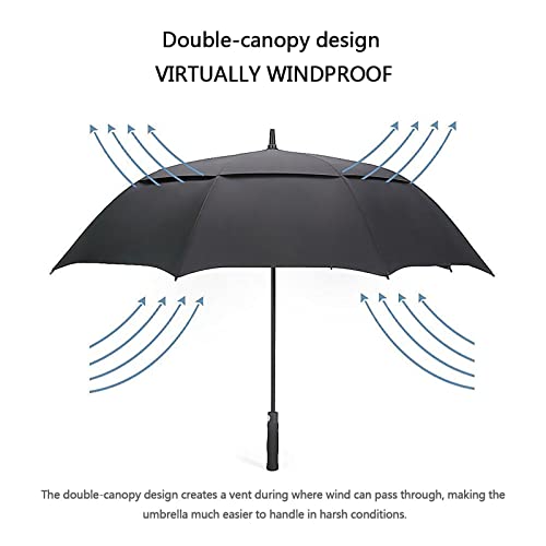 G4Free 47/54/62/68/72 Inch Golf Umbrella Windproof Auto Open Large Umbrella - color: Black, size: 68 inch