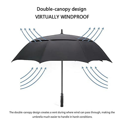 G4Free 47/54/62/68/72 Inch Golf Umbrella Windproof Auto Open Large Umbrella - color: Black, size: 68 inch