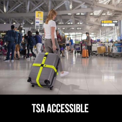 GORILLA GRIP Heavy Duty Luggage Straps for Suitcase, 2 Pack, Yellow - color: Yellow