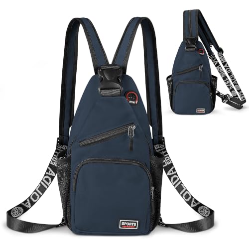 Crossbody Backpack Convertible Sling Bag for Women Men with Adjustable Strap Small Casual Daypack for Hiking Traveling (Small, 11-Inch, Dark Blue) - color: Dark Blue, size: 11-Inch