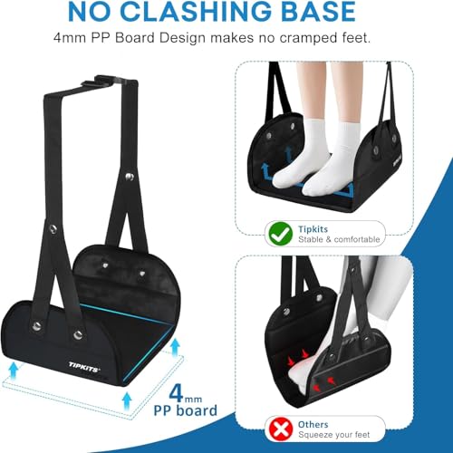 2 Pack Foot Hammock for Plane Travel, Airplane Trip Footrest, Black - color: 2 Pcs Black