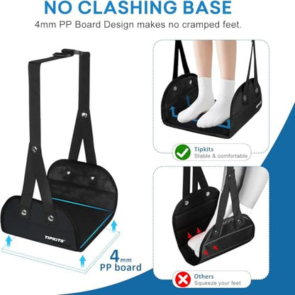 2 Pack Foot Hammock for Plane Travel, Airplane Trip Footrest, Black - color: 2 Pcs Black