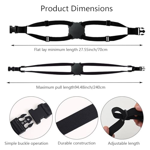 Luggage Straps Bag Bungee,Luggage Straps for Suitcases,Suitcase Straps,Elastic Strap,Ajustable Elastic Bungee Belt 2 Pack,Add a Bag Easy to Travel Suitcase,Travel Suitcase Bag Accessories.(Black) - color: 2Pcs Black