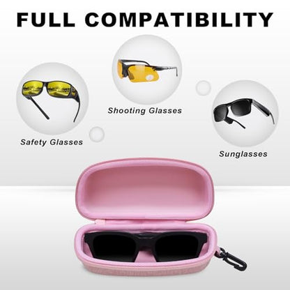 XANAD Hard Case for Safety Glasses,Sunglass Eyeglass Shooting Glasses(Pink) - color: Pink