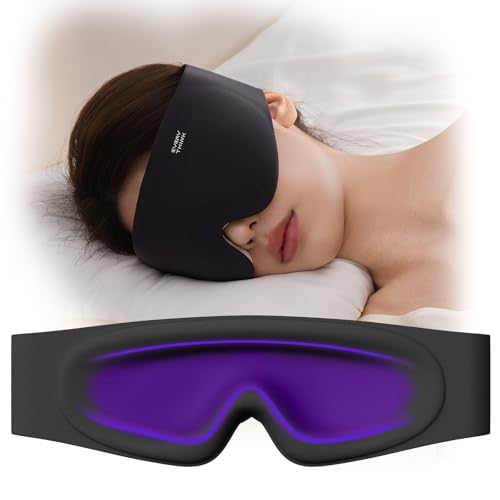 Sleep Mask for Men Women - Eye Masks for Sleep, 100% Blackout Eye Covers for Sleeping, Eye Mask for Lash Extensions, 3D Zero Eye Pressure Travel Eye Mask Blindfold for Side Sleeper