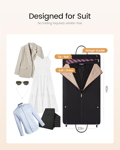 LOVEVOOK Garment Bags for Travel,3 in 1 Garment Duffle Bags with Shoe Pouch - color: Black-1, size: Large-3 Pcs