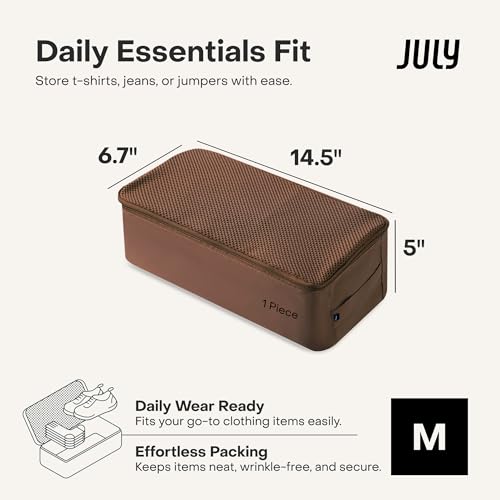 July Packing Cells, 4 Set Packing Cubes, Luggage Organizer Bags, Dark Brown - color: Dark Brown