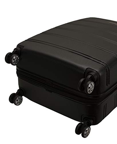 Rockland Melbourne Hardside 3 Piece Expandable Spinner Wheel Luggage Set, (20"/24"/28"), Black - color: Black, size: 3 Piece (20"/24"/28")