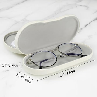 MoKo Double Eyeglass Case,Glasses and contact case 2 in 1 with Mirror - color: Beige