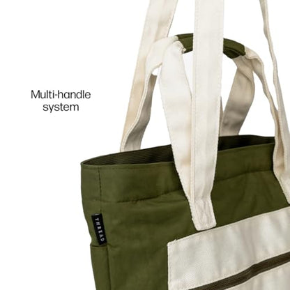 Thread Wallets Utility Tote – Large Travel Tote with Multi-Pocket Design, Laptop Compartment & Work Bag for Women (Scout) - color: Scout