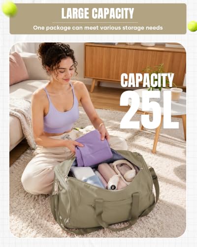 Gym Bags for Women with Shoe Compartment Overnight Bag Camel - color: F2-Camel