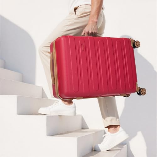 Cobens Luggage Sets 5 Piece, Suitcase with Wheels, 20/24/28inch, Red - color: Red