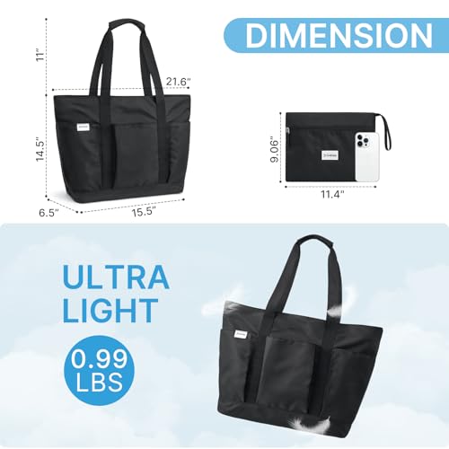 G4Free Beach Bag, Waterproof Beach Tote Pool Bags for Women - color: Black, size: 35L