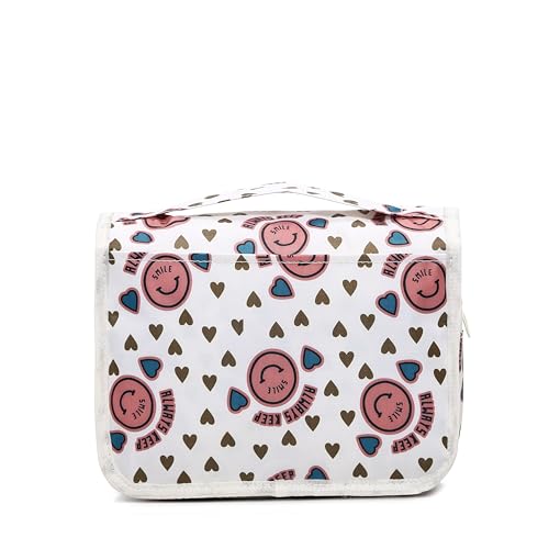Sechunk Waterproof Travel Toiletry Bags Hanging Multi-function Cosmetic Bag Makeup Bag for Women (pinkSmile) - color: pinkSmile