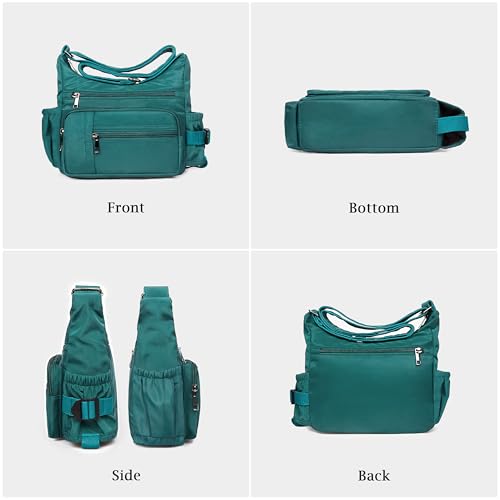 VOLGANIK ROCK RFID Anti Thief Crossbody Bag for Women Waterproof Shoulder Bag Messenger Bag Casual Nylon Purse Handbag - color: Lake Blue