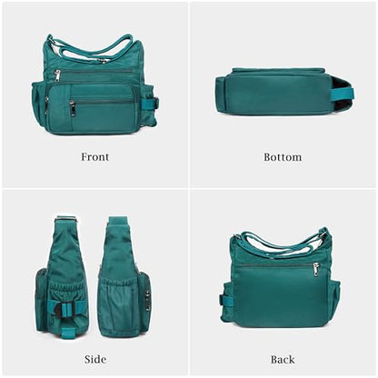 VOLGANIK ROCK RFID Anti Thief Crossbody Bag for Women Waterproof Shoulder Bag Messenger Bag Casual Nylon Purse Handbag - color: Lake Blue
