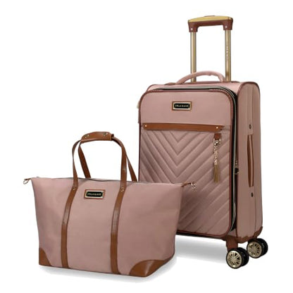 Belle 2-Piece Softside Carry-On and Tote Set - color: Mauve