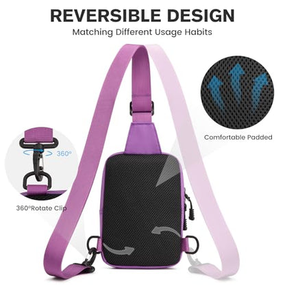 G4Free Small Crossbody Sling Bag, Mini Tactical EDC Chest Bag for Men - color: Purple