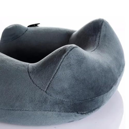 Keemall Inflatable Travel Neck & Shoulder Pillow for Airplanes&Long Trips - color: Gray, size: Medium