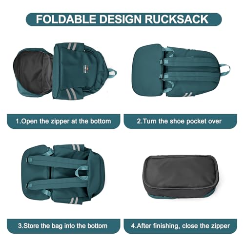 coofay Gym Backpack For Women, Gym Bag with Shoe Compartment - color: A-peacock Blue, size: Small