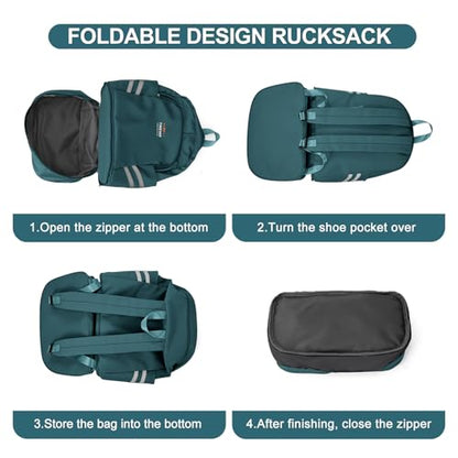 coofay Gym Backpack For Women, Gym Bag with Shoe Compartment - color: A-peacock Blue, size: Small