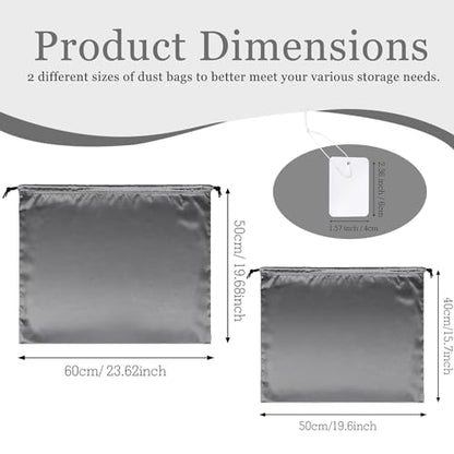 P Pothuiny 2 Pcs Satin Dust Bags for Handbags - color: Gray
