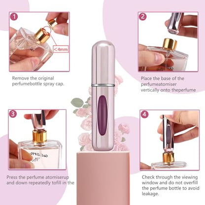 opasyo Mini Perfume Travel Refillable Bottle, 5ml 4 Pack