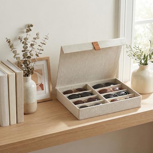 Beautiful Sunglass Storage Organizer For 8 Pairs - Stylish Case/Holder
