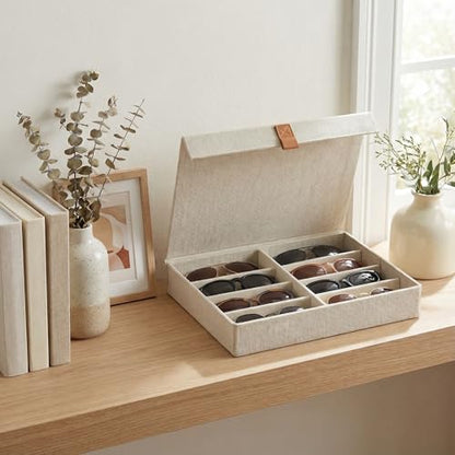 Beautiful Sunglass Storage Organizer For 8 Pairs - Stylish Case/Holder