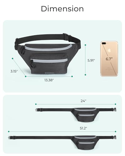 BAGSMART Fanny Packs for Women Men, Bag for Running Traveling Hiking, Camel - color: B-camel