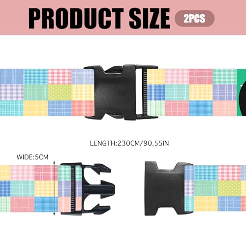 Nuxovilar Luggage Straps Set for Suitcase 1.96x90.5in Polyester - color: LU13495, size: 1.96"x90.5"