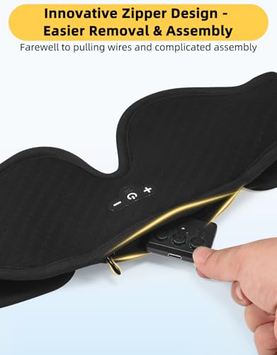 3D Contoured Adjustable Sleep Mask with Bluetooth Headphones, Blackout Sleeping Mask with 1-Hour Timer Sleeping Headphones with Thin Stereo Speakers for Men, Women