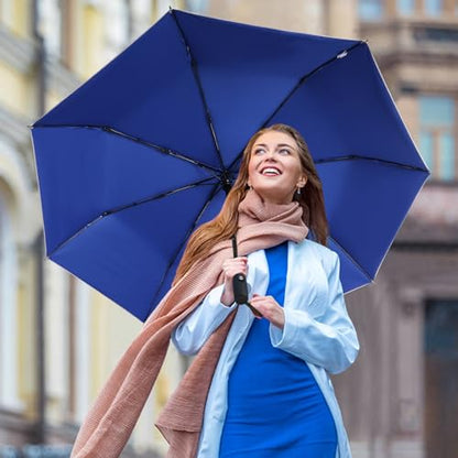 G4Free UPF 50+ UV Protection Travel Umbrella 42/46 Inch Auto Open Close - color: Blue/Silver, size: 42 inch