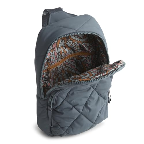 Vera Bradley Women's Featherweight Lorman Sling Backpack – Water Resistant Crossbody Purse for Travel & Work – Dark Slate - color: Dark Slate