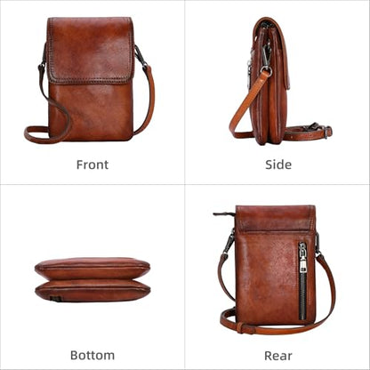Iswee Rfid Blocking Small Crossbody Bag for Women Travel Classic Style - color: Brown