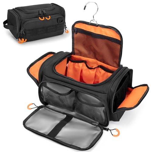 Tactical Toiletry Bag for Men, Hanging Hygiene Bag, Travel Dopp Kit - color: Black