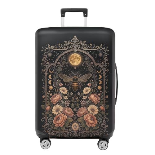 Luggage Cover L Mystical Bee Moon Floral Suitcase Protector - color: Colorful2579, size: L