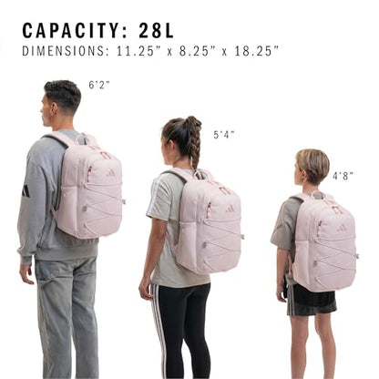 adidas Amplifier School Backpack 27L - color: Distilled Pink/Dual Lilac Purple/Bungee