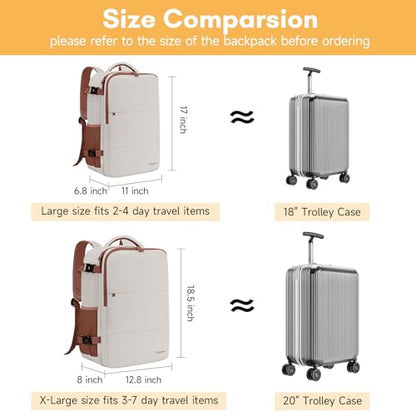 Taygeer Backpack for Women, College Backpack with Laptop Compartment - color: Khakiwhite, size: Large