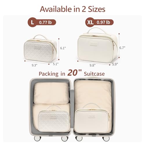PACKISM Quilted Travel Makeup Bag for Women - Cosmetic Organizer for Travel