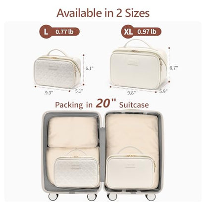 PACKISM Quilted Travel Makeup Bag for Women - Cosmetic Organizer for Travel