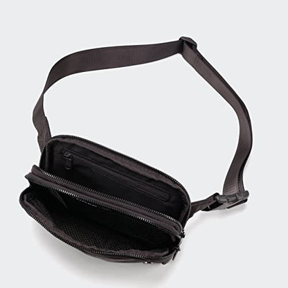 Pander Nylon Fanny Pack Belt Bag for Women with 5 Zipper Pockets - color: Dim Grey