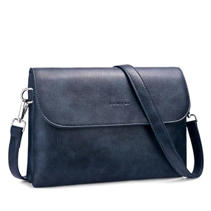 RFID Crossbody Bags for Women Vegan Leather with 2 Straps White - color: Blue