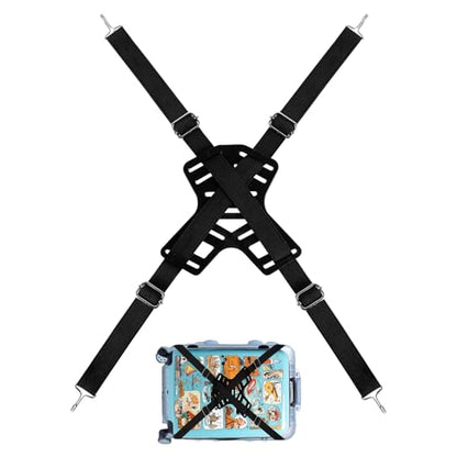 Elastic Bungee Strap, 4-Way Flat Bungee Cord with Hooks Adjustable Tie Down Bungee Cords Luggage Bungee Strap Bike Rack Bungee for Securing Luggage Items