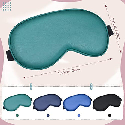 BBTO 4 Pack Silk Sleep Eye Mask, Royal Blue, Dark Green, Navy Blue, Black - color: Royal Blue, Dark Green, Navy Blue, Black