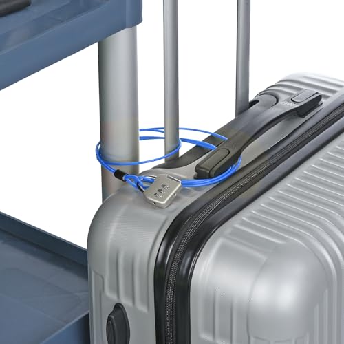 PATIKIL Security Steel Cable with 3 Digit Combination Lock, Travel Padlock 3Ft Coated Safety Wire Rope Double Loop for Luggage Suitcase Blue - color: Blue, Sky Blue, size: 3Ft