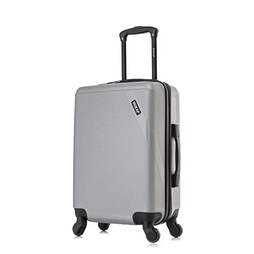 DUKAP DISCOVERY 20-Inch Carry-On Hardside Spinner Luggage Lightweight Bag - color: Silver, size: 20 Inch