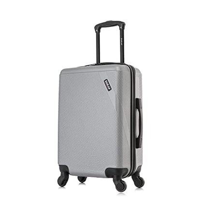 DUKAP DISCOVERY 20-Inch Carry-On Hardside Spinner Luggage Lightweight Bag - color: Silver, size: 20 Inch