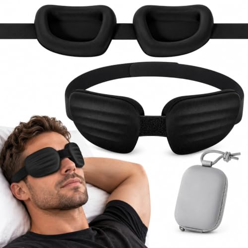 CLOZIA Sleep Mask for Men, 3D Deep Eye Cups Blackout Eye Mask - color: Black